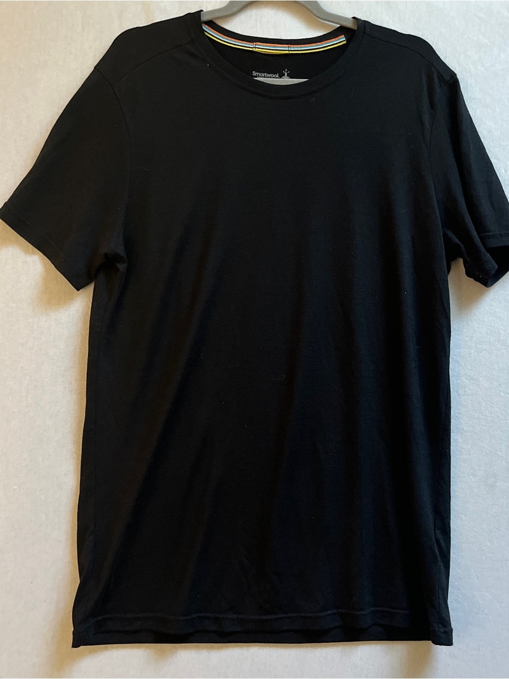Smartwool Mens Medium Black Merino Wool Blend Crew Neck T Shirt